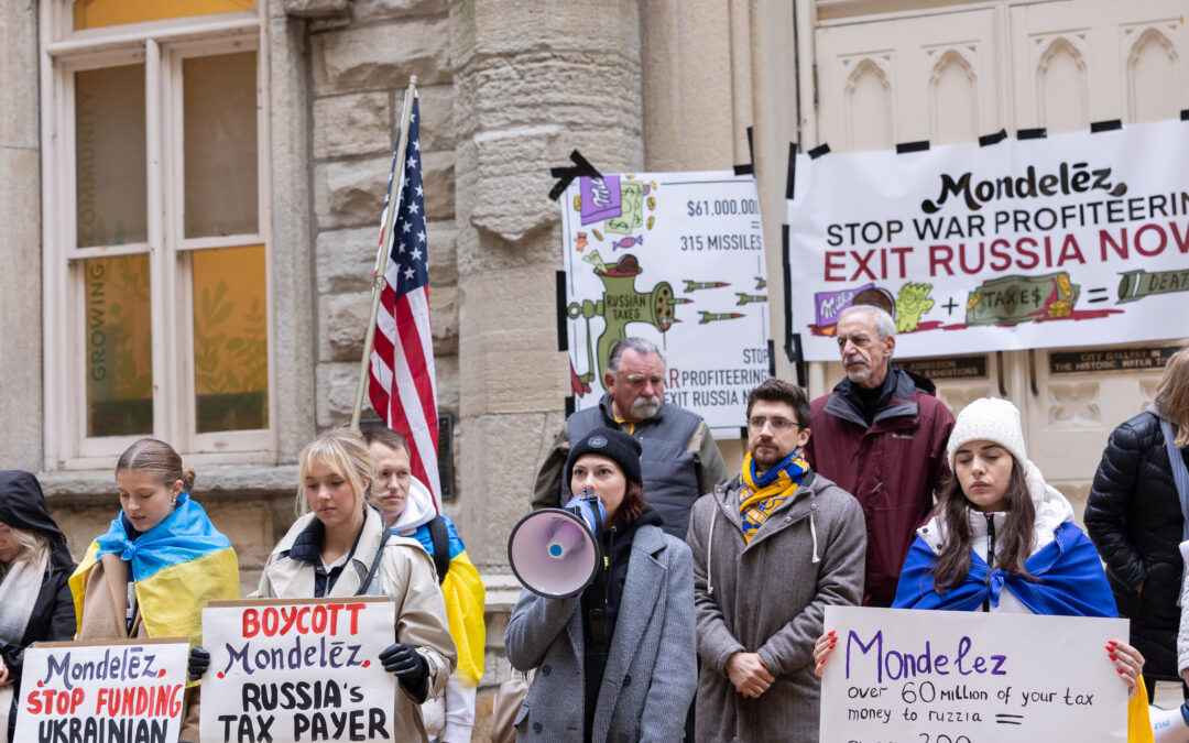 Demonstrationer mot Mondelez i Chicago